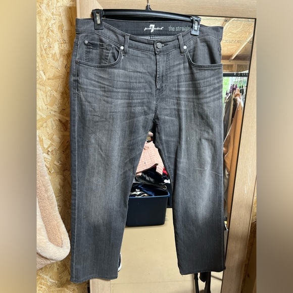 7 For All Mankind Other - 7 For All Mankind The Straight Black Denim Jeans- Size 36